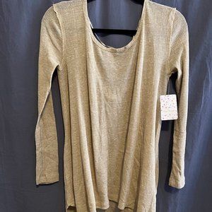 Free people thermal henley amber glow bohemian oversized drapey tunic top